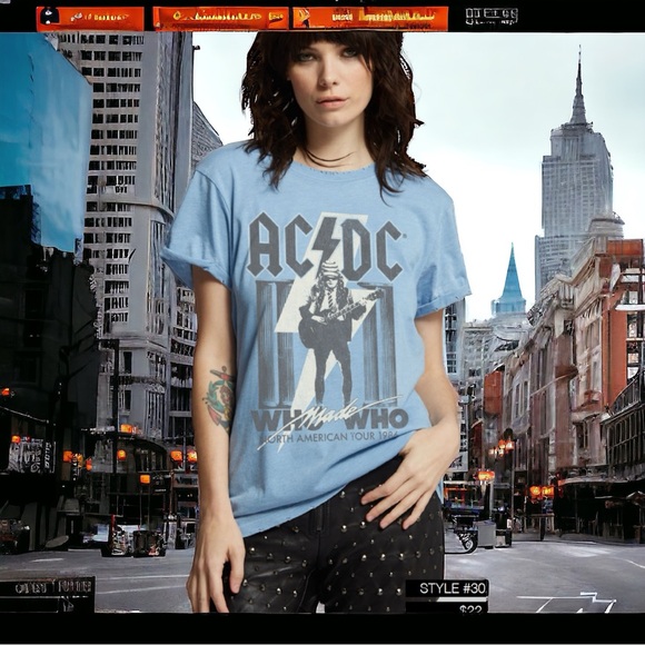 2 left. AC/DC 1986 Burnout Tee - Picture 1 of 6